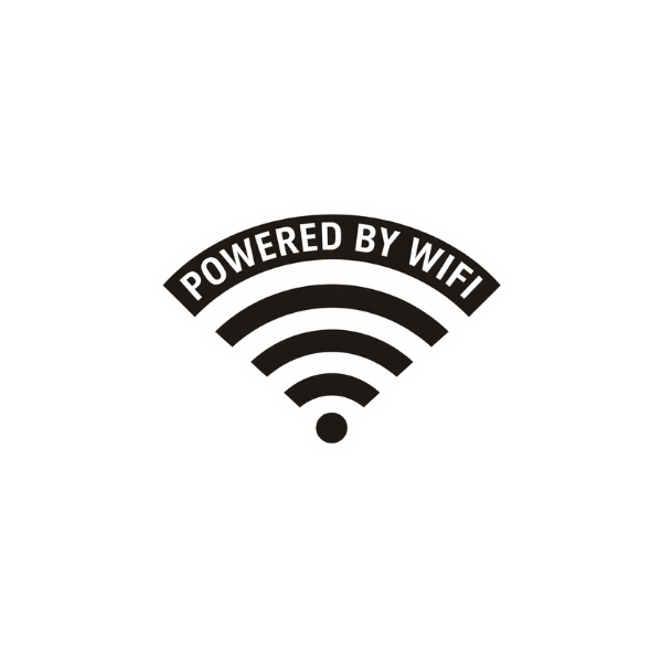 Powered by WiFi – Funny Tech Sticker - Image 4