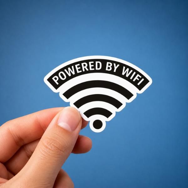 Powered by WiFi – Funny Tech Sticker