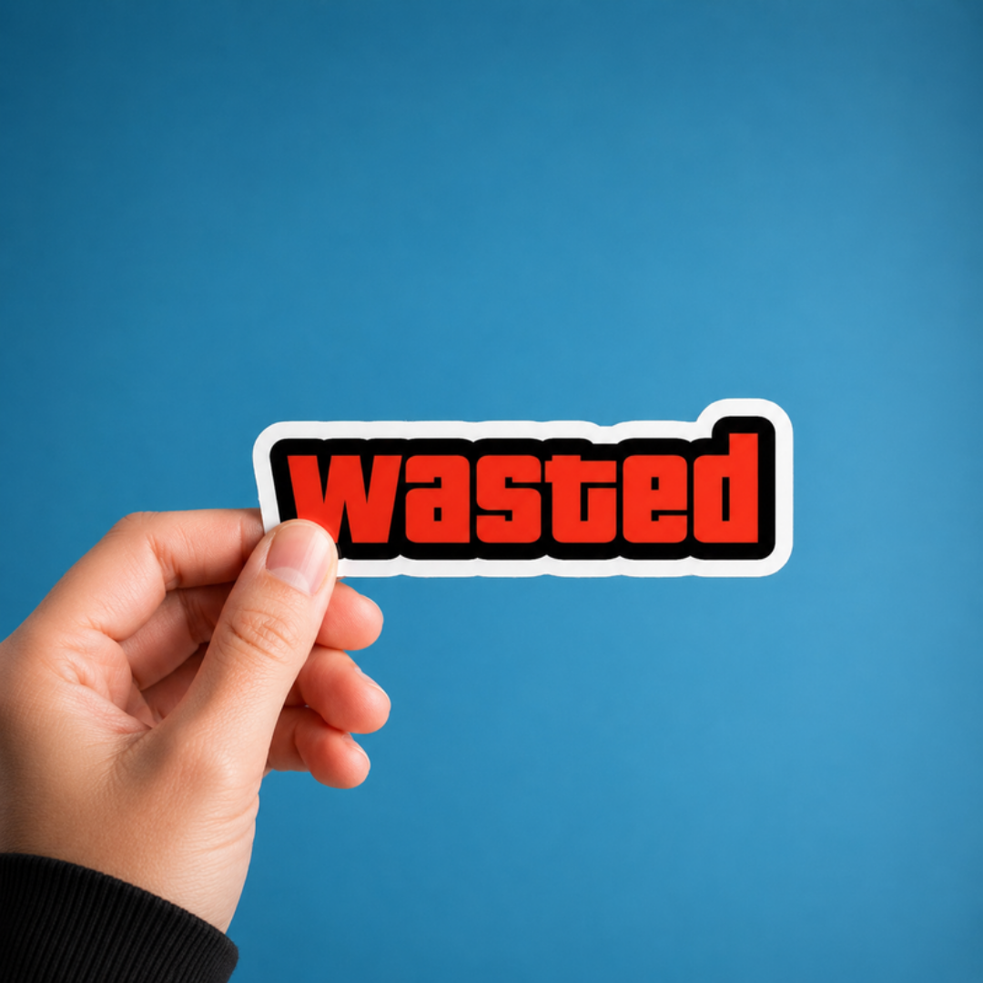 Wasted – Funny Gaming Sticker