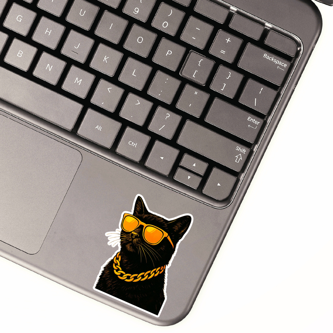 Black Cat Drip β Cool Cat Sticker - Image 3