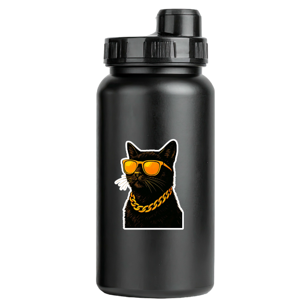 Black Cat Drip β Cool Cat Sticker - Image 2
